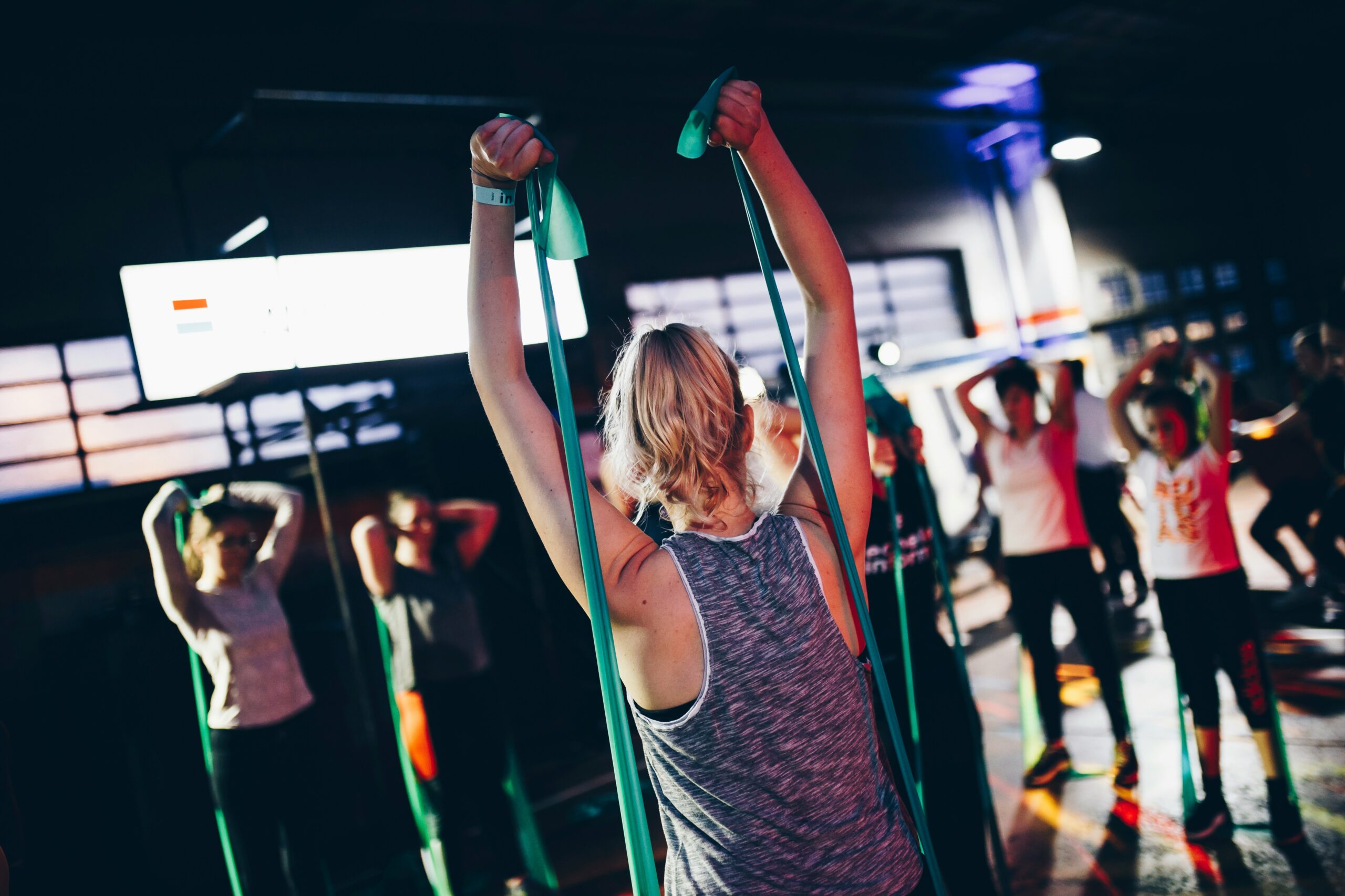 Some people are training at the sports gym.